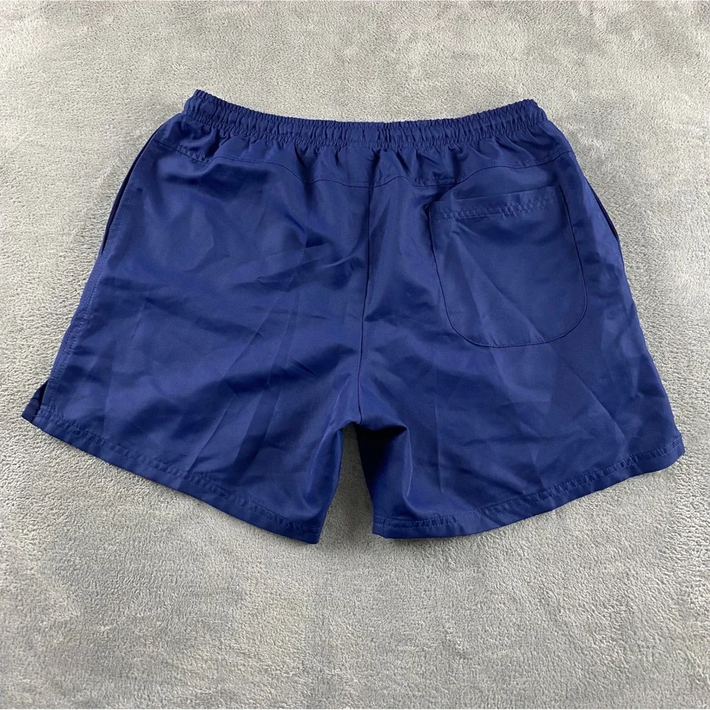 BCG Mens Navy Blue Athletic Gym Shorts Large Elastic Drawstring Waist Solid